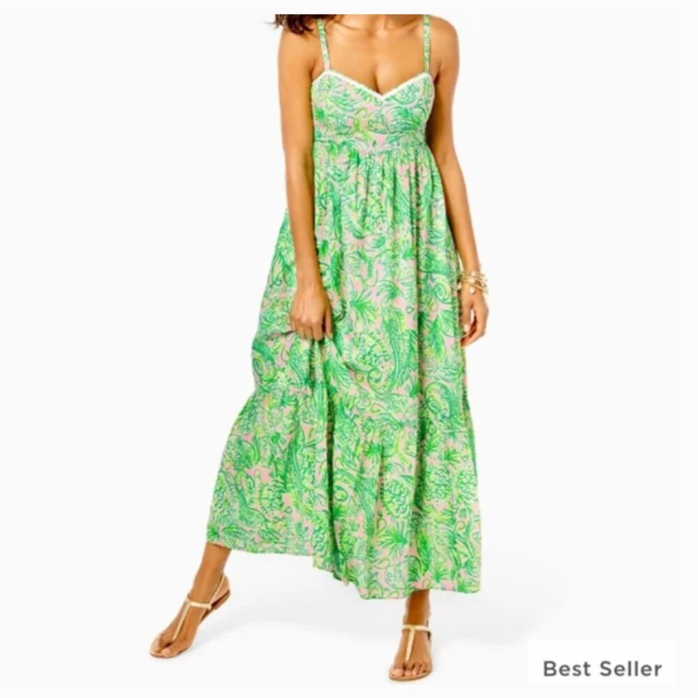 NWT Lilly Pulitzer Hiedi Cotton Maxi Baby Fins & Flippers 6